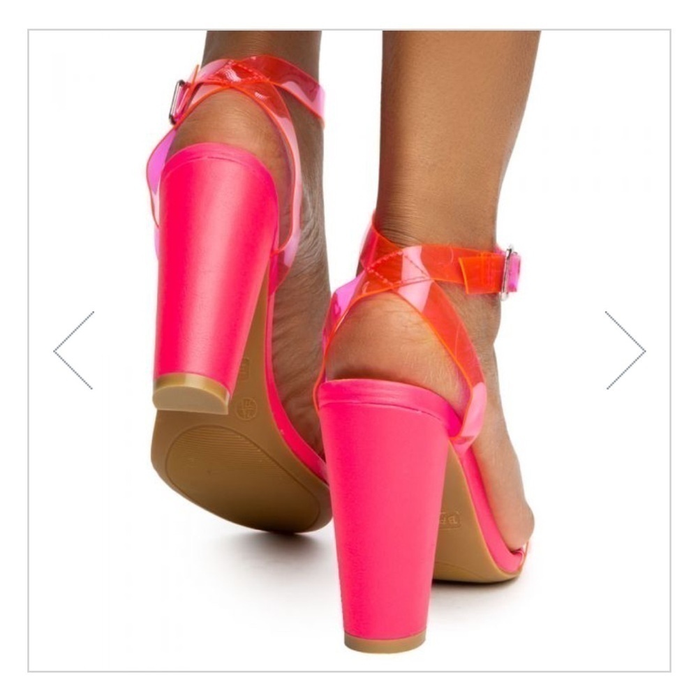 Bamboo Mania-41 One Band Heels Neon Pink Size 8 - Picture 4 of 14